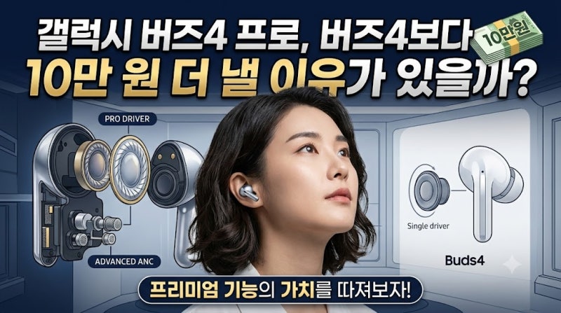 갤럭시 버즈4 프로, 버즈4보다 10만 원 더 낼 이유가 있을까?