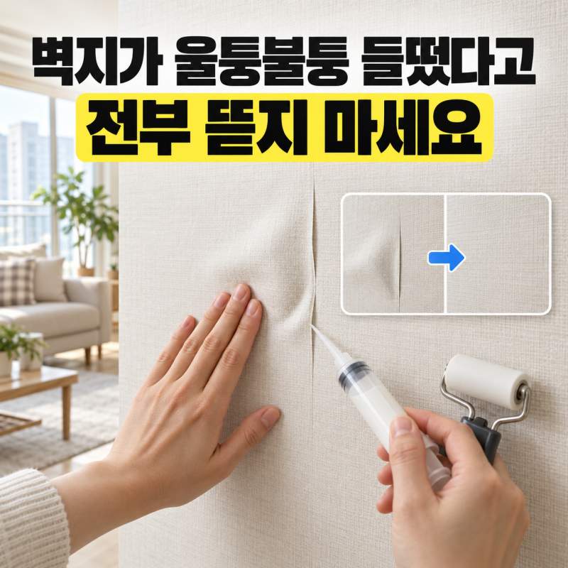 벽지가 울퉁불퉁 들떴다고 전부 뜯지 마세요, 셀프 보수 방법