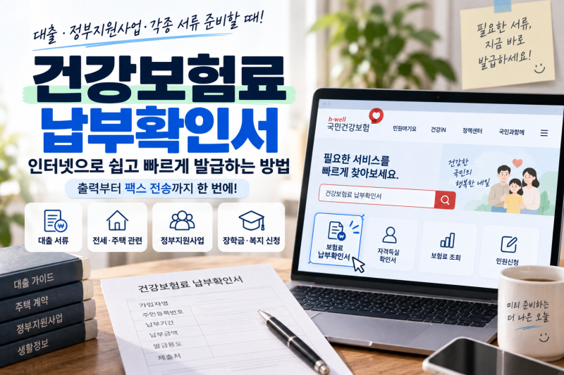 건강보험료 납부확인서 발급 방법, 인터넷으로 출력·팩스 보내는 법
