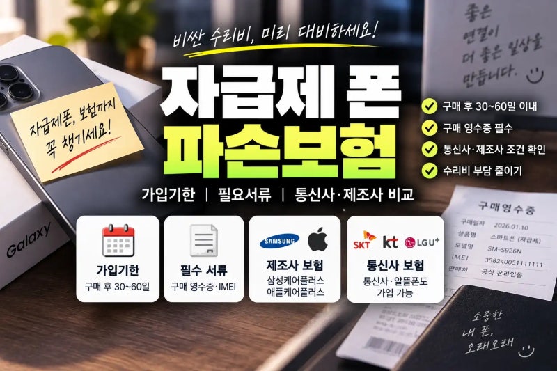 자급제 폰 파손보험 가입 기한과 필수 조건 완벽 정리