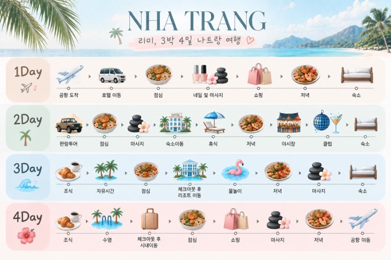 나트랑 3박 4일 자유 여행 준비하기(항공권, 호텔, 이심, 보험, 패스트트랙, 픽업차량, 투어 예....