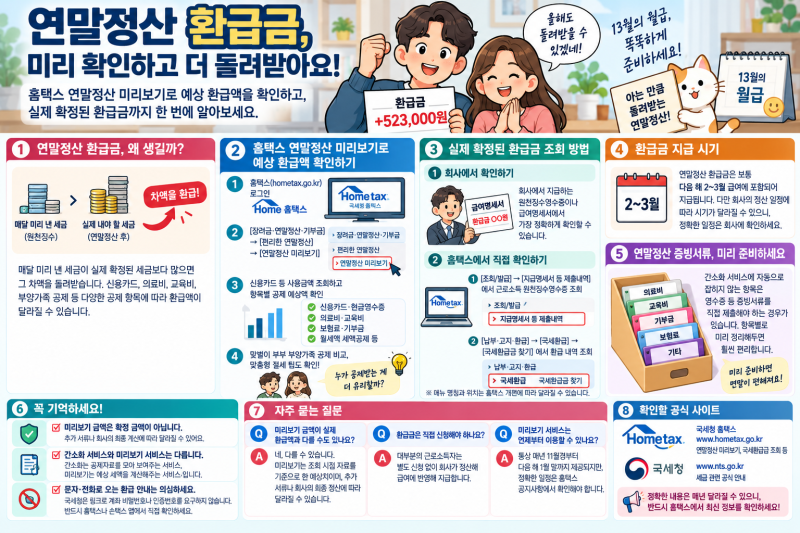 연말정산 환급금 조회와 미리보기 이용 안내