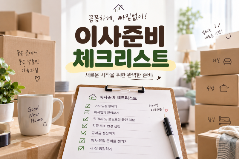 이사 준비 체크리스트, 동탄 보관이사 입주청소 대형폐기물처리방법 까지!