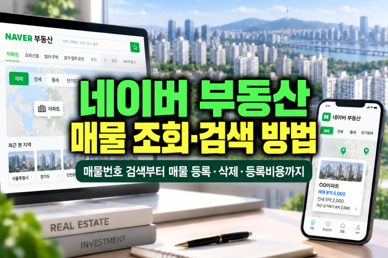 네이버 부동산 매물 조회·검색 방법｜매물번호 검색부터 매물 등록·삭제·등록비용까지