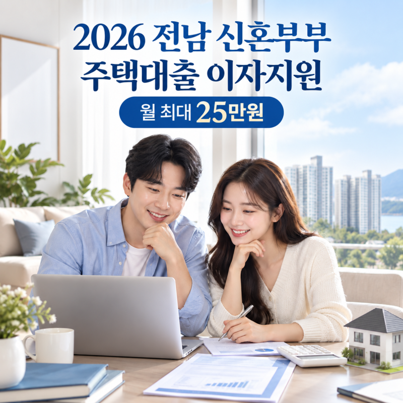 2026 전남 신혼부부 주택대출 이자지원, 월 25만원 받을 수 있을까? 대상·소득·신청기간