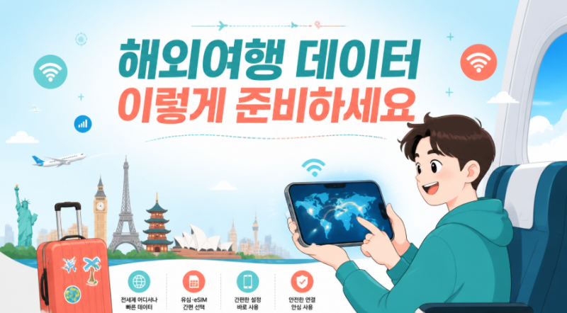 해외여행 데이터 실패하지않은 방법 로밍 vs 유심 vs eSIM vs 도시락… 뭐가 제일 좋을까? (2026....