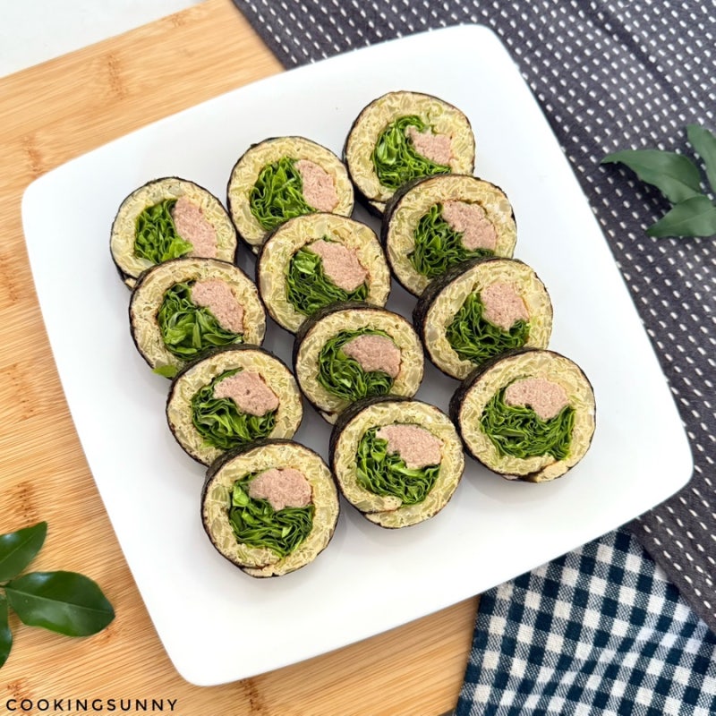 “밥없이 김밥을?“ 살 찔 걱정없고 맛있는 다이어트 밥없는 참치 상추 양배추 김밥 다이어....