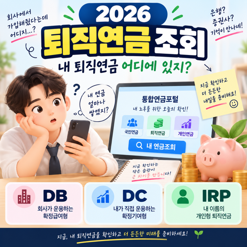 2026 퇴직연금 조회 방법, DB·DC·IRP 어디에 있는지 통합연금포털에서 확인하기
