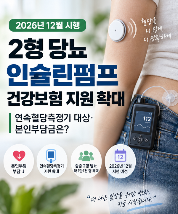 2형 당뇨 인슐린펌프 건강보험 지원 확대｜연속혈당측정기 대상·본인부담금은?