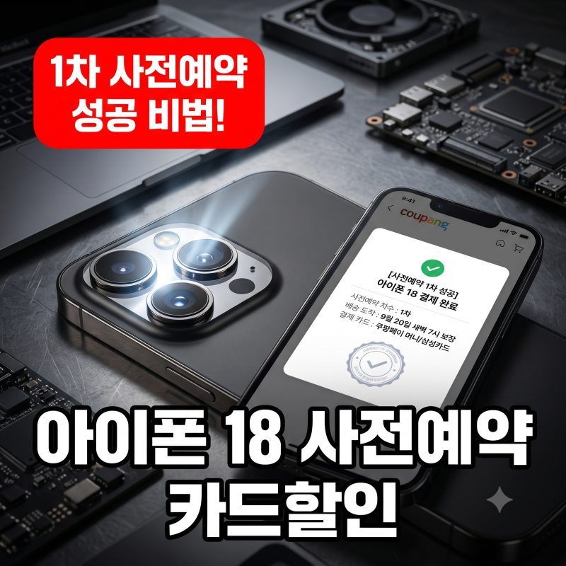 1차 놓치면 한 달 넘게 기다립니다! 아이폰 18 사전예약 성공 팁 및 자급제 카드할인 혜택 총....
