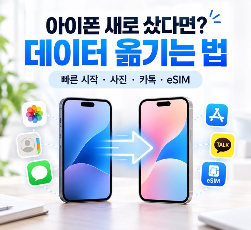 아이폰 새로 샀다면? 기존 아이폰 데이터 옮기는 법｜빠른 시작(마이그레이션)·사진·카톡·e....