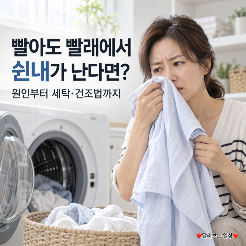 빨아도 빨래에서 쉰내가 난다면? 냄새 원인과 세탁·건조법