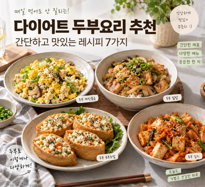 다이어트 두부요리 추천, 간단하고 맛있는 레시피 7가지