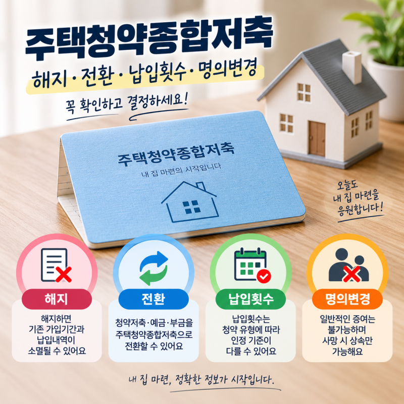 주택청약종합저축 전환 방법과 납입횟수 인정 기준 총정리