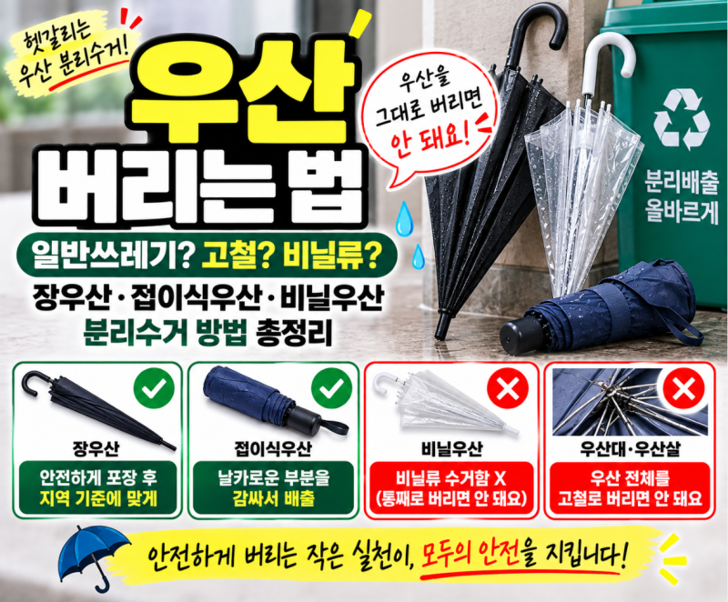 우산 버리는 법｜일반쓰레기? 고철? 장우산·비닐우산 분리수거 총정리