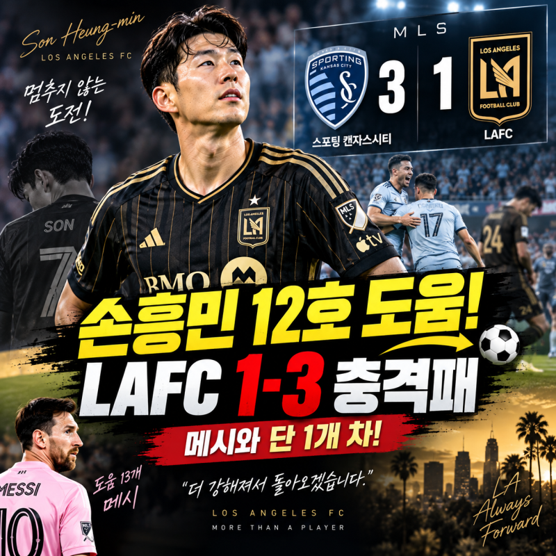 ⚽ 손흥민 12호 도움에도 LAFC 충격패…최하위 캔자스시티에  1-3, 무슨 일이?
