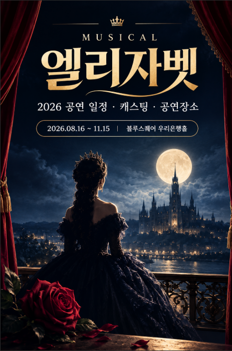 뮤지컬 엘리자벳 2026, 캐스팅부터 공연장·일정까지 총정리 (블루스퀘어 우리은행홀)