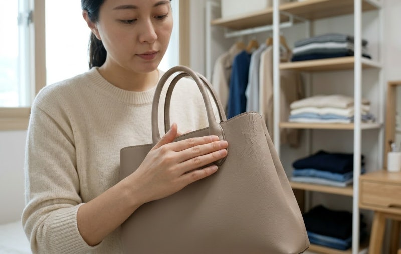 가방 표면이 끈적거리면 물티슈로 닦아도 될까? 인조가죽 손상 구분하고 살리는 순서