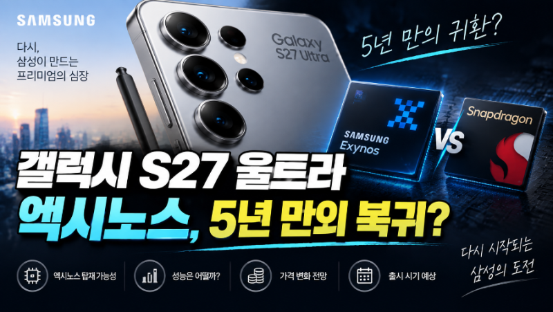 갤럭시 S27 울트라 엑시노스, 5년 만의 복귀?