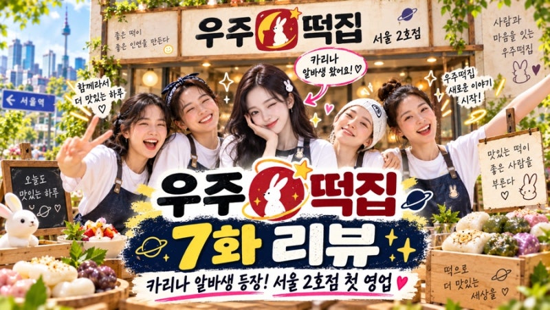 우주떡집 7화 리뷰, 카리나 알바생 등장! 서울 2호점 첫 영업부터 터졌다