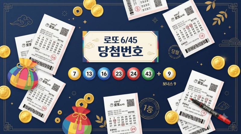 09.12(토) '로또645 1241회' 당첨 정보 정리