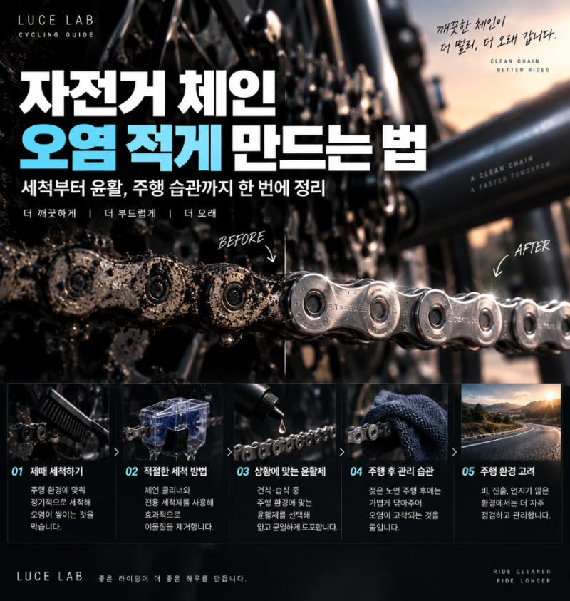 자전거 체인 오염 적게 만드는 법｜검은 기름때 줄이는 체인오일 관리 5가지