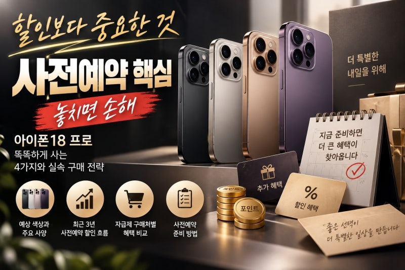 아이폰18프로 사전예약 혜택, 할인보다 먼저 확인할 4가지와 실속 구매 전략