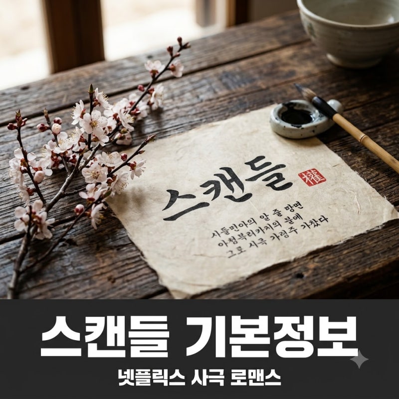 스캔들 기본정보 총정리! 넷플릭스 8부작 공개일 출연진 원작 관전포인트