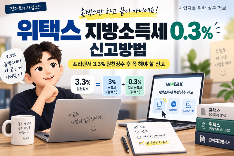 위택스 지방소득세 0.3% 신고방법｜프리랜서 3.3% 원천징수 후 꼭 해야 할 신고