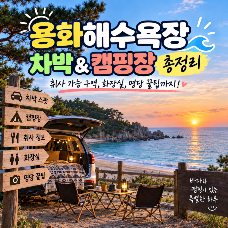 [정보/여행] 삼척 용화해수욕장 차박 & 캠핑장 총정리: 취사 가능 구역, 화장실, 명당 꿀팁까....