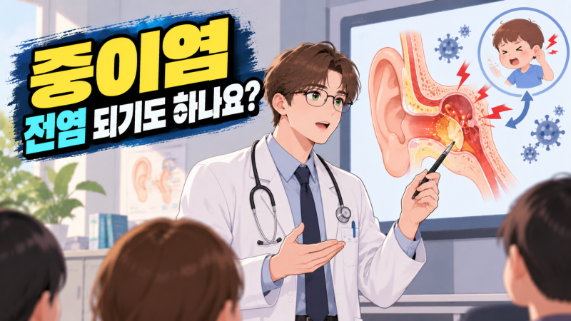 어린이 귀통증 혹시 중이염 증상 아닐까? 중이염 전염 되기도 하나요?