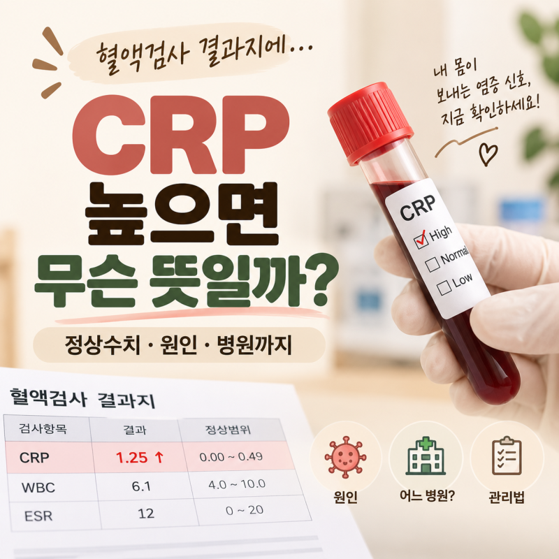 혈액검사 염증수치 CRP 높으면 무슨 뜻일까? 정상수치·원인 총정리