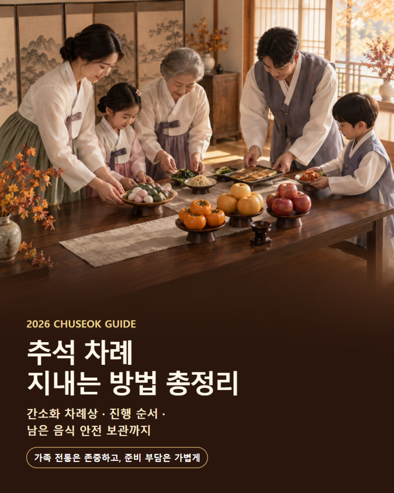 추석 차례 지내는 방법 총정리｜차례상 차림·절차·남은 음식 보관법