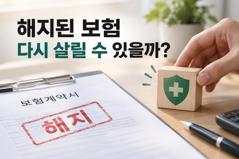 해지된 보험 다시 살릴 수 있을까? 보험계약 부활 조건과 신청 방법