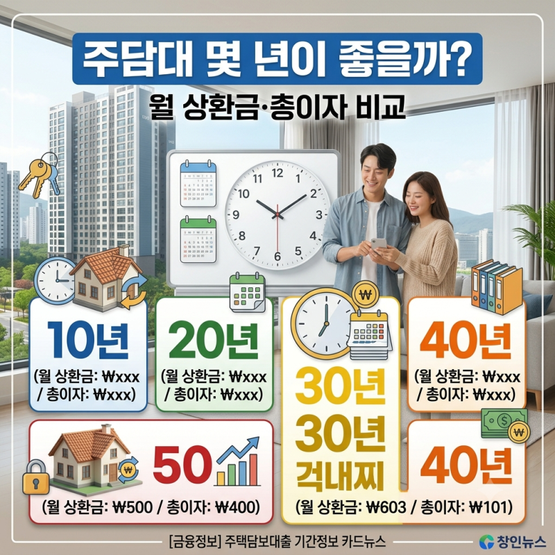 주택담보대출 기간 몇 년이 좋을까? 10년·20년·30년·40년·50년 총정리
