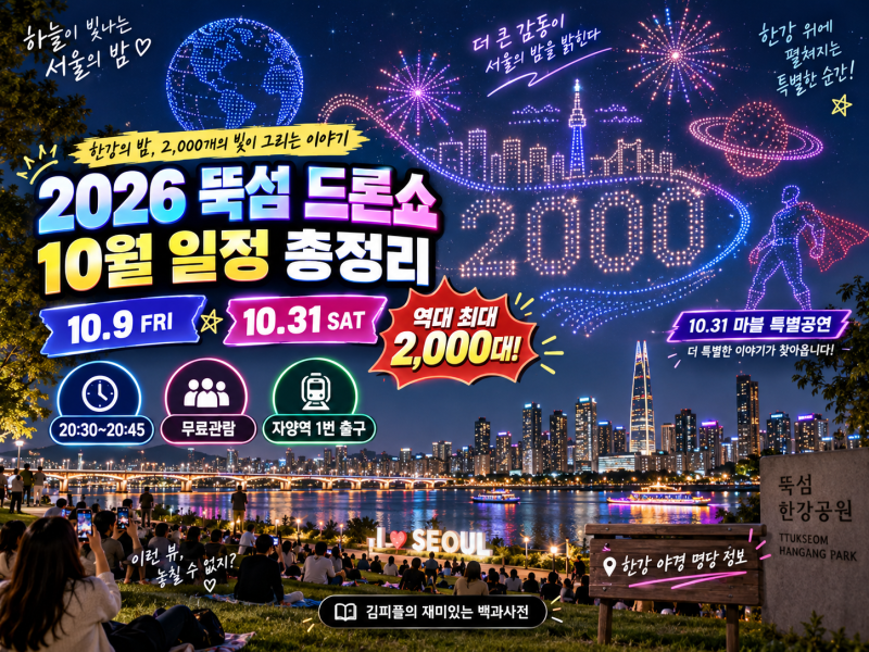 2026 뚝섬 드론쇼 총정리｜10월 일정·시간·명당·자양역·주차