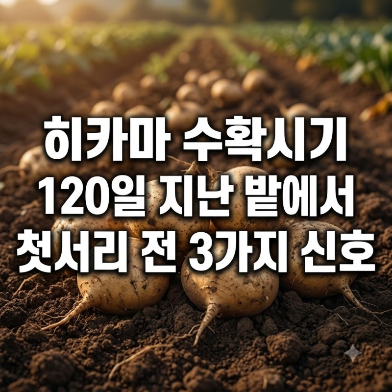 히카마 수확시기 120일 지난 밭에서 첫서리 전 확인하는 3가지 신호