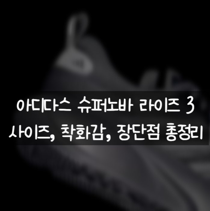아디다스 슈퍼노바 라이즈 3 리뷰 | 착화감,후기,사이즈 총정리!