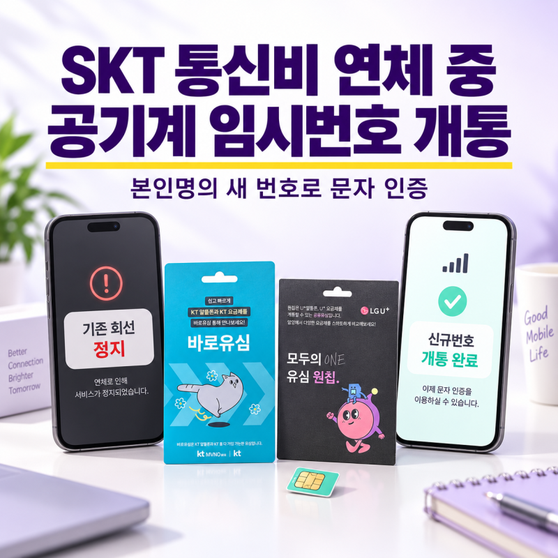 SKT 통신비 연체 중 공기계에 임시번호 만들고 인증 받을 수 있을까