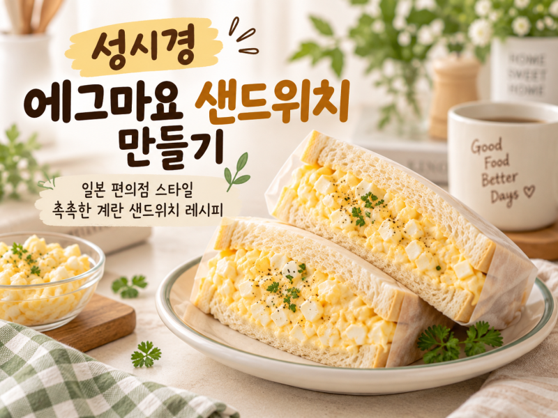 성시경 에그마요 샌드위치 만들기｜일본 편의점 스타일 촉촉한 계란 샌드위치 레시피