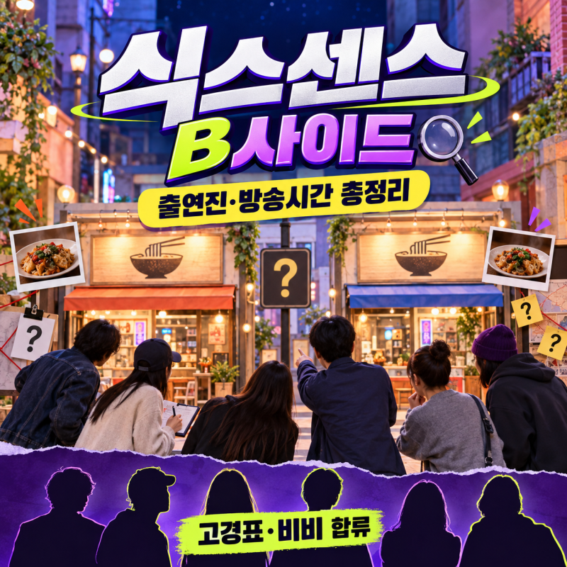 식스센스 B사이드 출연진·방송시간 총정리, 고경표 비비 합류와 달라진 점