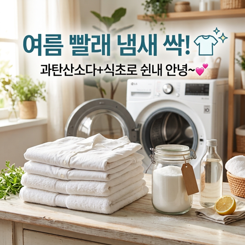 여름 옷 빨래 쉰내 제거방법 | 과탄산소다 식초 조합부터 세탁기 청소 꿀팁