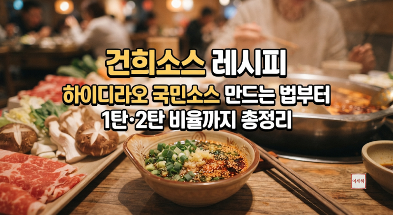 건희소스 레시피하이디라오 국민소스 만드는 법부터 1탄·2탄 비율까지 총정리