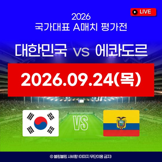 대한민국 에콰도르 축구 예매 티켓 가격 좌석배치도 국가대표 9월 A매치 친선경기 평가전 에....