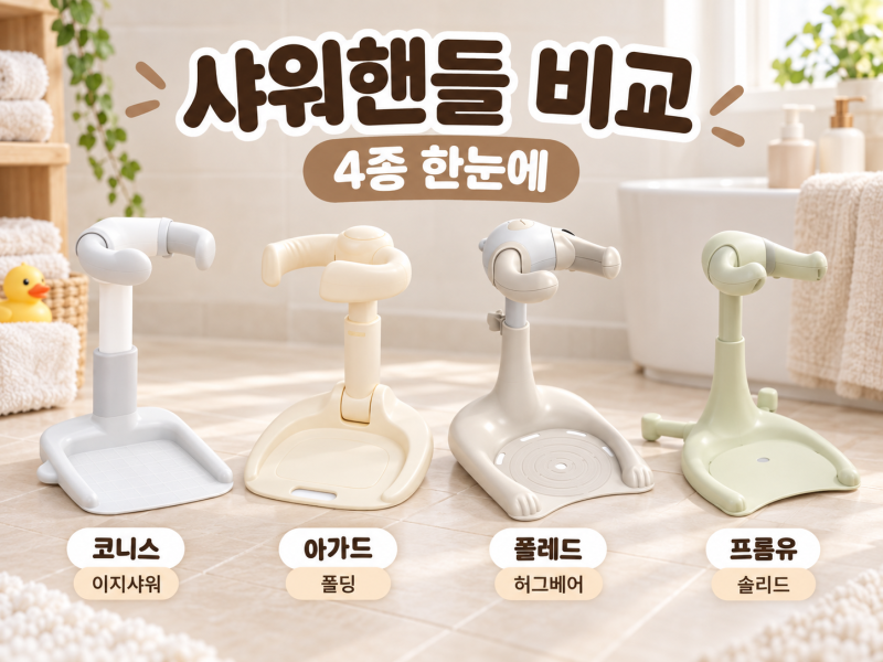 아기 샤워핸들 비교 4종, 코니스·아가드·폴레드·프롬유 결국 고른 건?