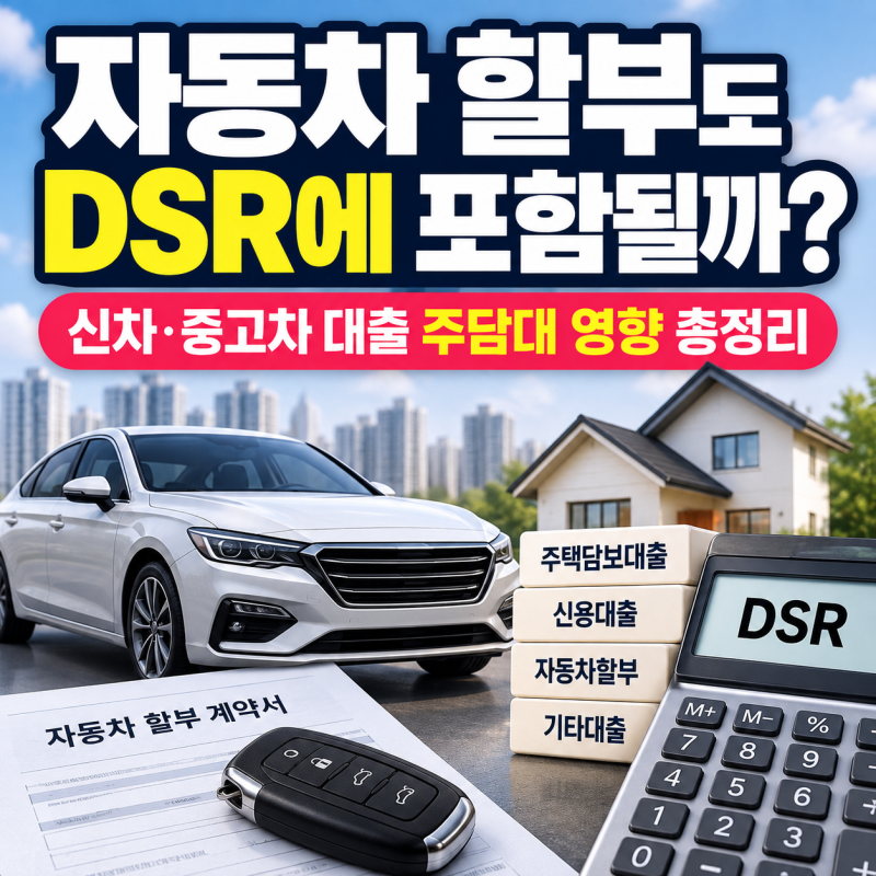 자동차 할부도 DSR에 포함될까? 신차·중고차 대출 주담대 영향 총정리
