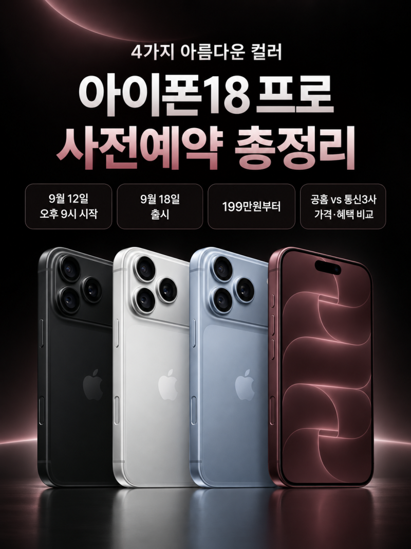 아이폰18 프로 사전예약 총정리｜애플 공홈·통신3사 혜택·가격 비교