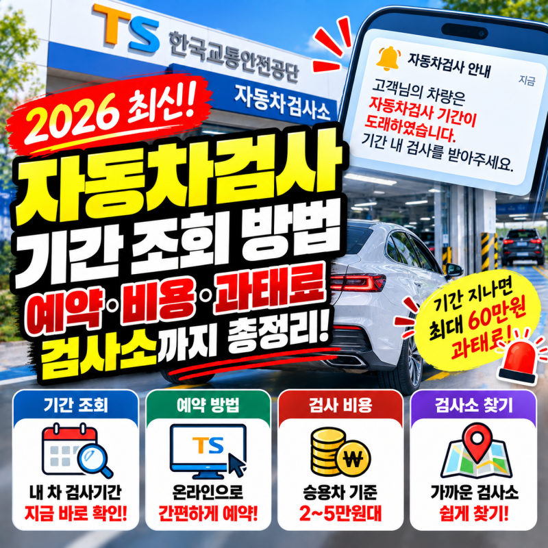 자동차검사 기간 조회 방법｜예약·비용·과태료·검사소 총정리