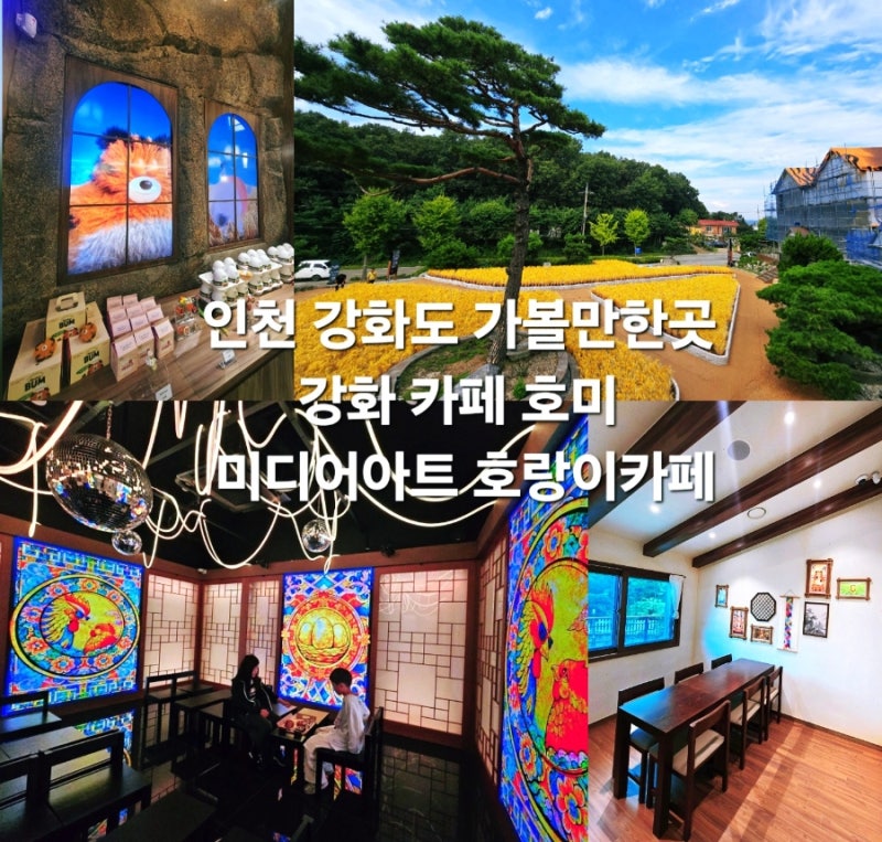 강화 호미 카페 서울근교 드라이브 인천 강화도 이색카페 미디어아트 호랑이카페