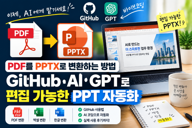 [공유] PDF를 PPTX로 변환하는 방법｜GitHub·AI·GPT로 편집 가능한 PPT 자동화